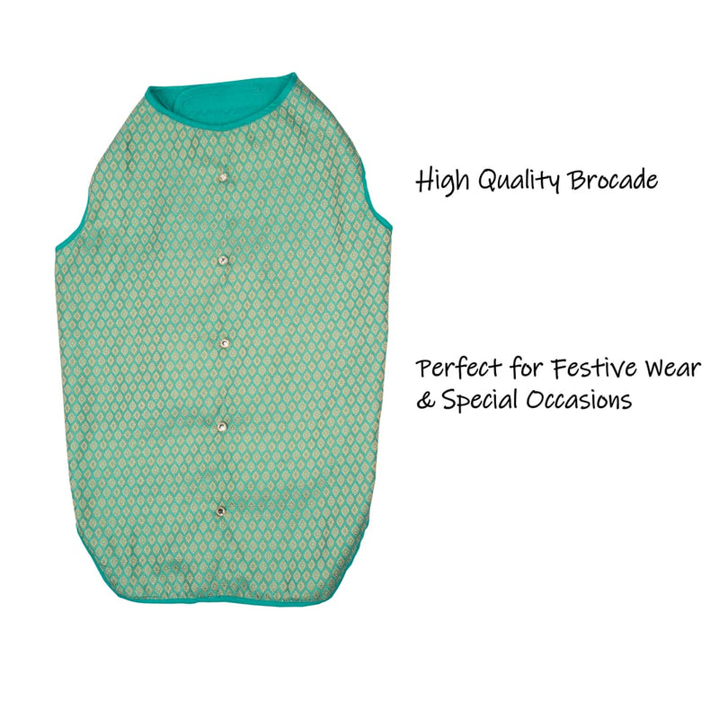 Aqua Green Brocade Sherwani