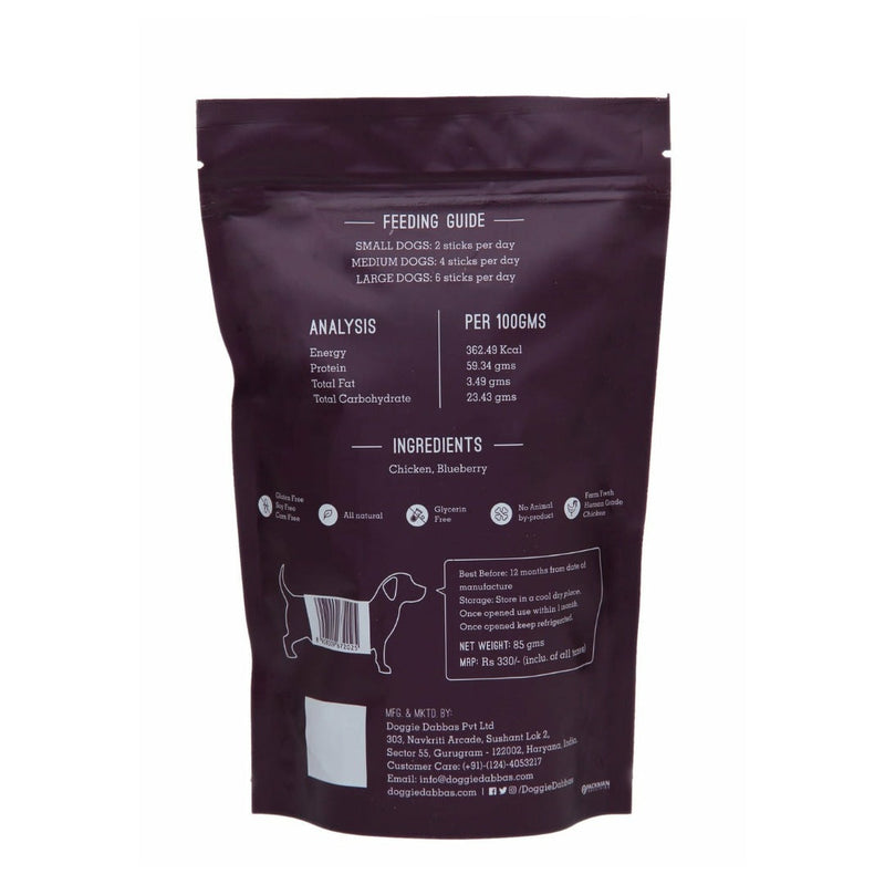 Doggie Dabbas Blueberry Chicken Jerky 85gms