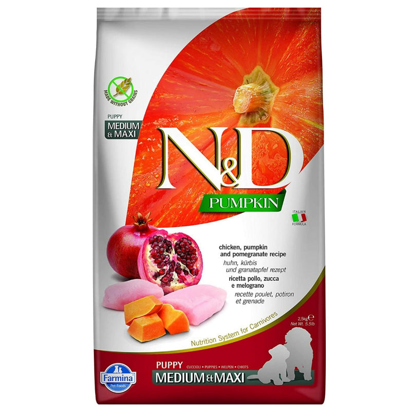 Farmina N&amp;D Pumpkin Chicken Pomegranate, Puppy Medium &amp; Maxi, Dry Dog Food
