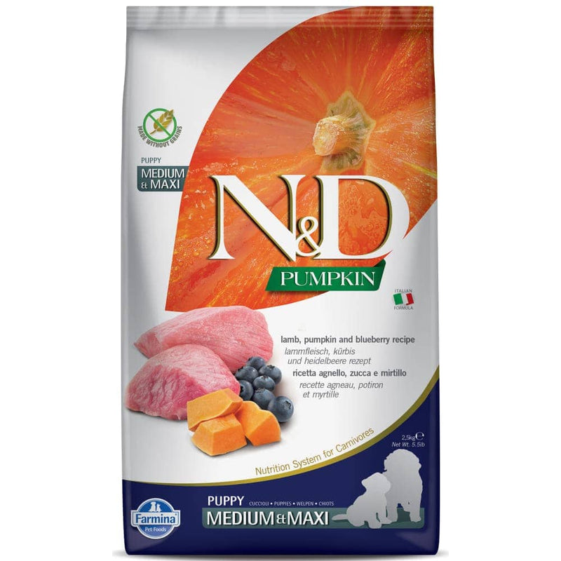 Farmina N&amp;D Pumpkin, Lamb &amp; Blueberry Puppy Medium Maxi Dog Dry Food