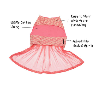 Light Pink Brocade and Net Lehenga