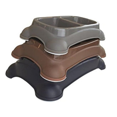 M-Pets Plastic Double Bowl