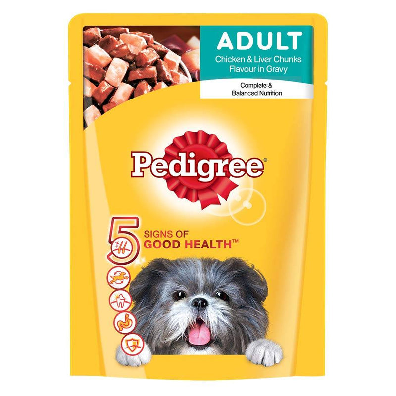 Pedigree Adult Chicken &amp; Liver Chunks in Gravy 70 gms