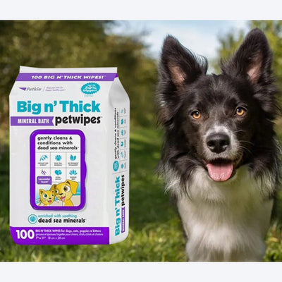 Petkin Big n Thick Mineral Bath wipes, 100 wipes