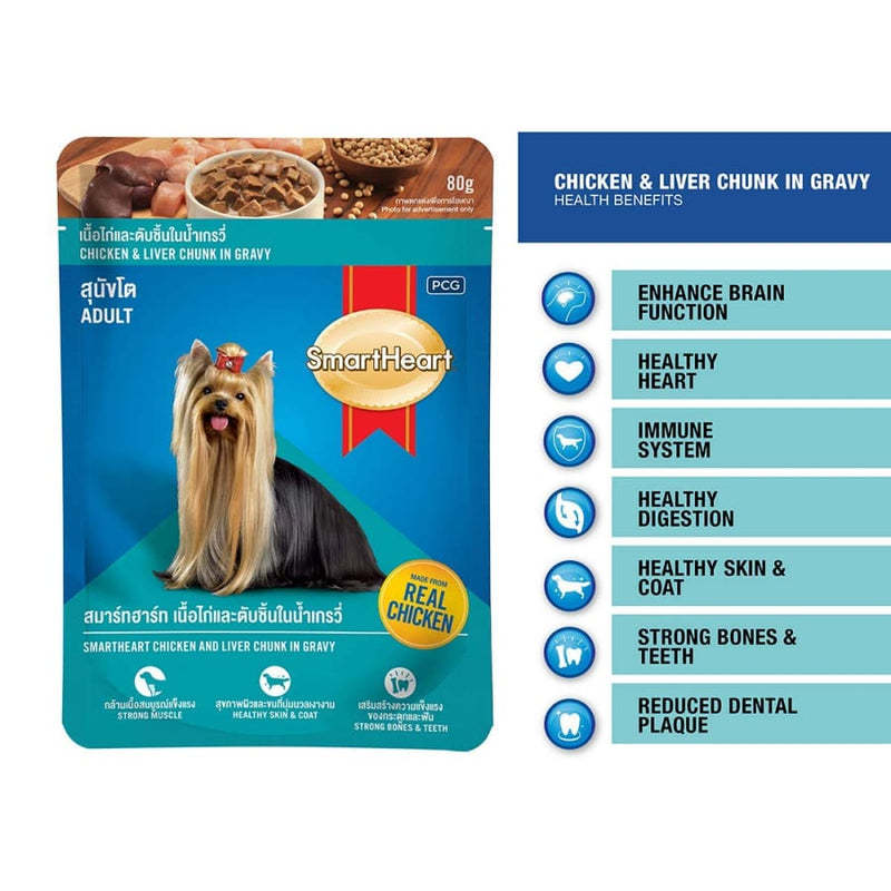 SmartHeart Chicken Gravy Pouches Adult 80g