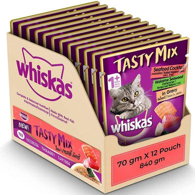 Whiskas Tasty Mix Seafood Cocktail in Gravy