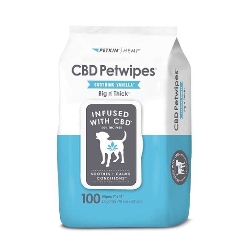 Petkin Big N Thick CBD Pet Wipes