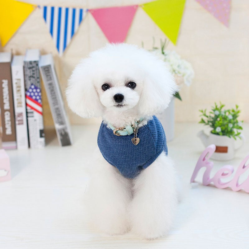 DH Faux Leather Pocket T shirt - For Small Dogs & Cats