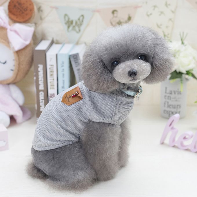 DH Faux Leather Pocket T shirt - For Small Dogs & Cats