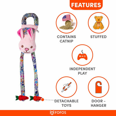 FOFOS Blocky Meow Door Hanger Rabbit