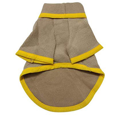 HM T-shirt Brown with Yellow Trim
