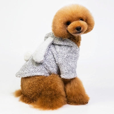 HM Grey Bunny Ears Hoodie - Warm Hoodie For Small Dogs
