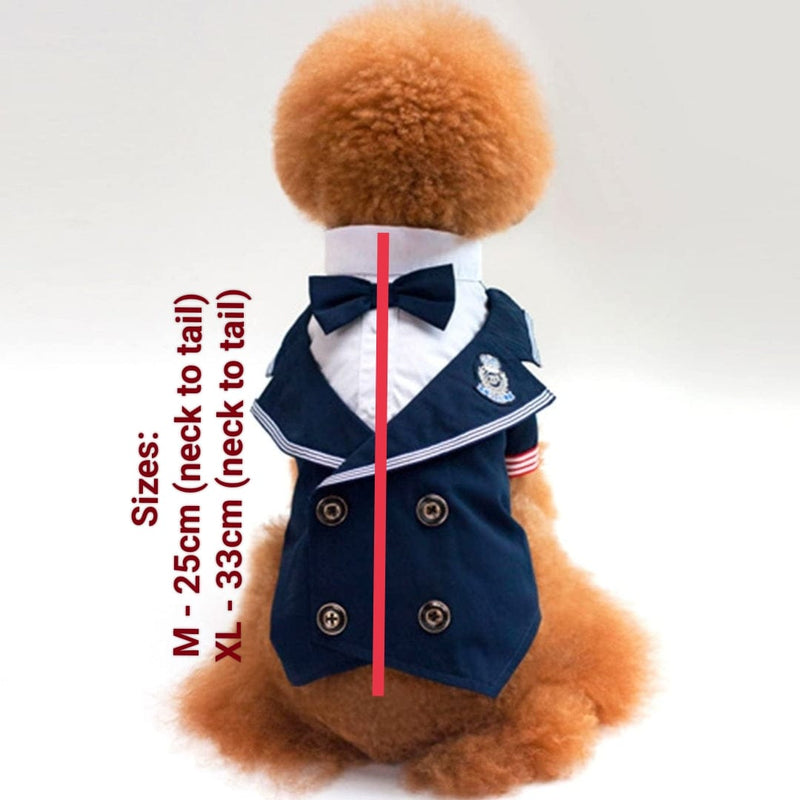 HM Nautical Formal Tux - Tuxedo For Small Dogs, Puppies and Cats