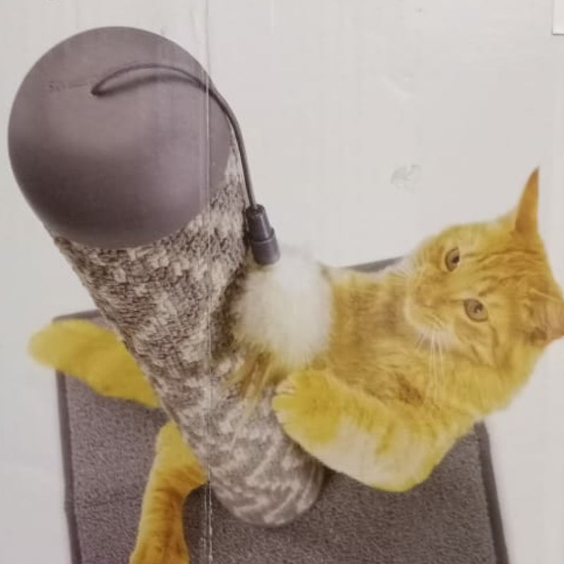 SmartyKat Carpet Scratch Post With Feather Toy (27cm x 27cm x 47cm)