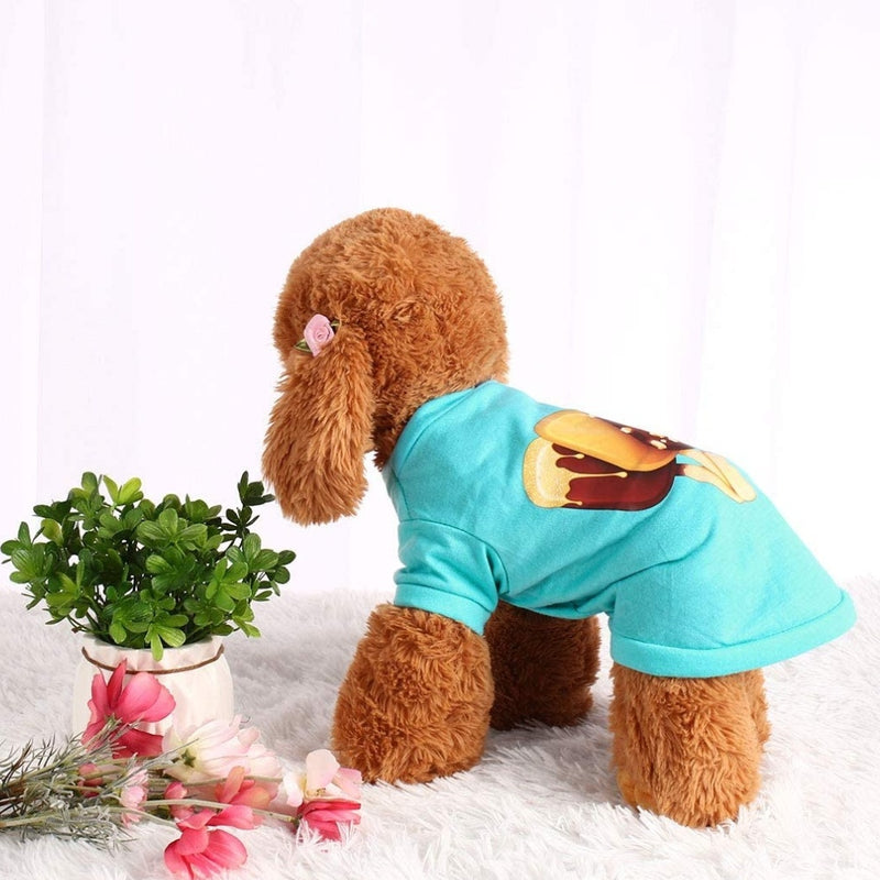 DH Ice Cream Blue T shirt - Summer Tee For Small Dogs & Cats