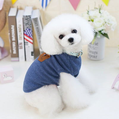 DH Faux Leather Pocket T shirt - For Small Dogs & Cats